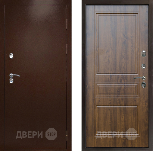 Входная металлическая Дверь Престиж TERMO с терморазрывом Снегирь Медь Классика Дуб в Люберцах