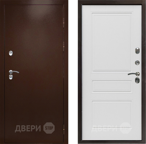 Входная металлическая Дверь Престиж TERMO с терморазрывом Снегирь Медь Классика Лиственница белая в Люберцах