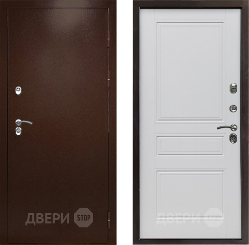 Входная металлическая Дверь Престиж TERMO с терморазрывом Снегирь Медь Классика Белый матовый в Люберцах