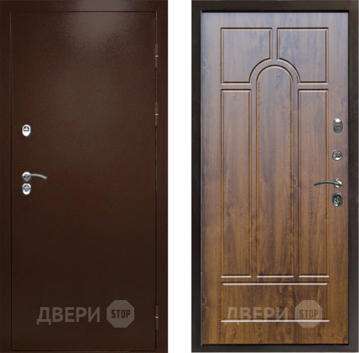 Входная металлическая Дверь Престиж TERMO с терморазрывом Снегирь Медь Арка Дуб в Люберцах
