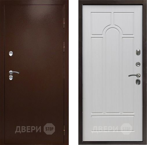 Входная металлическая Дверь Престиж TERMO с терморазрывом Снегирь Медь Арка Лиственница белая в Люберцах