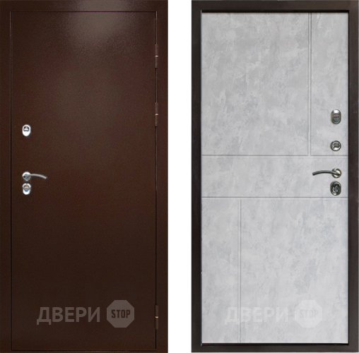 Входная металлическая Дверь Престиж TERMO с терморазрывом Снегирь Медь Горизонт Бетон светлый в Люберцах