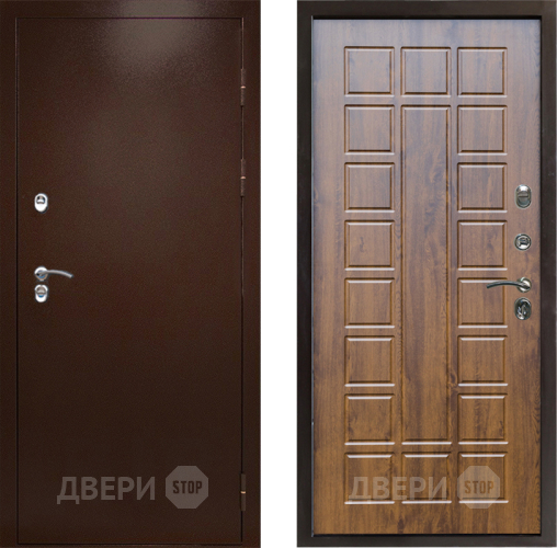 Входная металлическая Дверь Престиж TERMO с терморазрывом Снегирь Медь Престиж Дуб в Люберцах