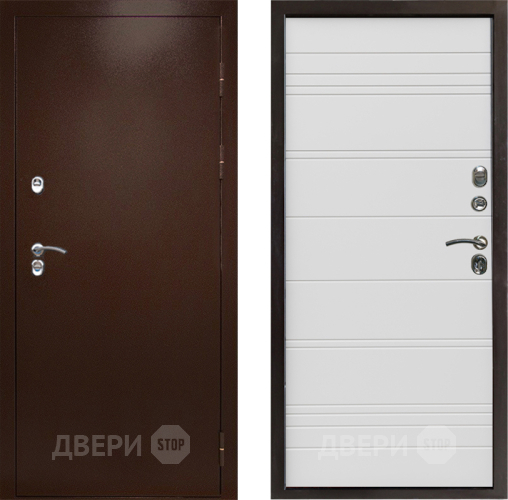 Дверь Престиж TERMO с терморазрывом Снегирь Медь Line Белый в Люберцах