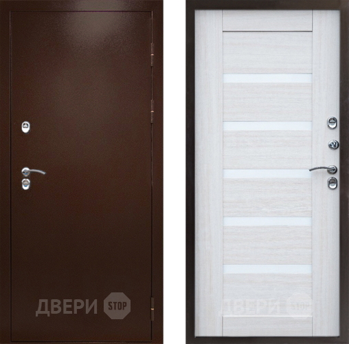 Входная металлическая Дверь Престиж TERMO с терморазрывом Снегирь Медь Царга Лиственница белая в Люберцах