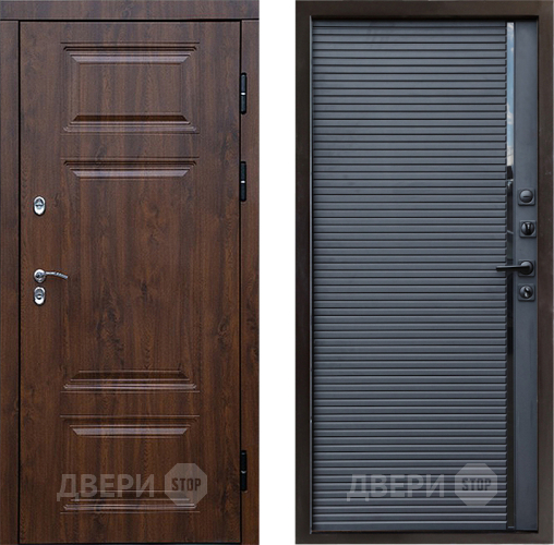 Входная металлическая Дверь Престиж TERMO с терморазрывом Премиум Орех Porte Черный кварц в Люберцах
