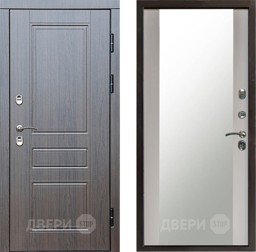 Входная металлическая Дверь Престиж TERMO с терморазрывом Классика Зеркало Лиственница белая в Люберцах