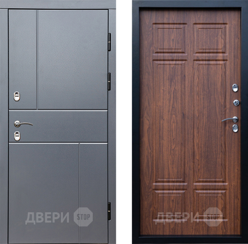 Входная металлическая Дверь Престиж TERMO с терморазрывом Горизонт Грэй Премиум Орех темный в Люберцах