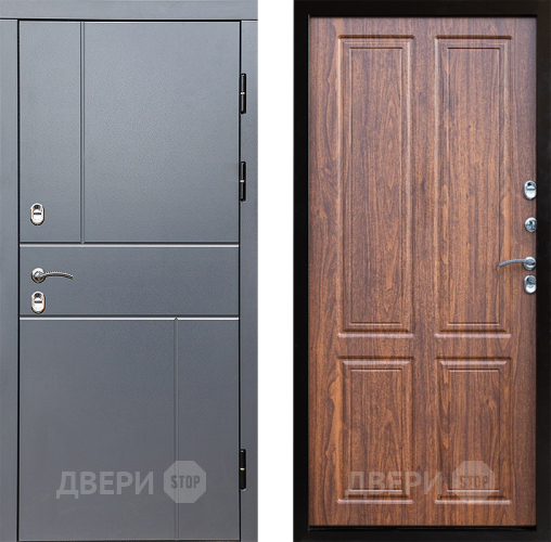 Входная металлическая Дверь Престиж TERMO с терморазрывом Горизонт Грэй Премиум Орех светлый в Люберцах