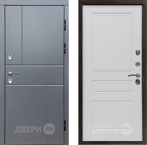 Дверь Престиж TERMO с терморазрывом Горизонт Грэй Классика Белый матовый в Люберцах