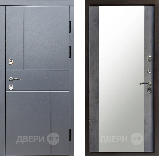 Дверь Престиж TERMO с терморазрывом Горизонт Грэй Зеркало Бетон темный в Люберцах