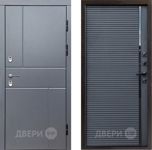 Входная металлическая Дверь Престиж TERMO с терморазрывом Горизонт Грэй Porte Черный кварц в Люберцах