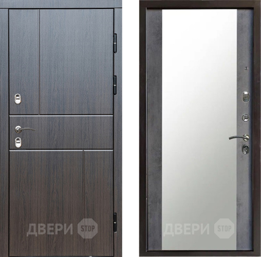 Входная металлическая Дверь Престиж TERMO с терморазрывом Горизонт Венге Зеркало Бетон темный в Люберцах