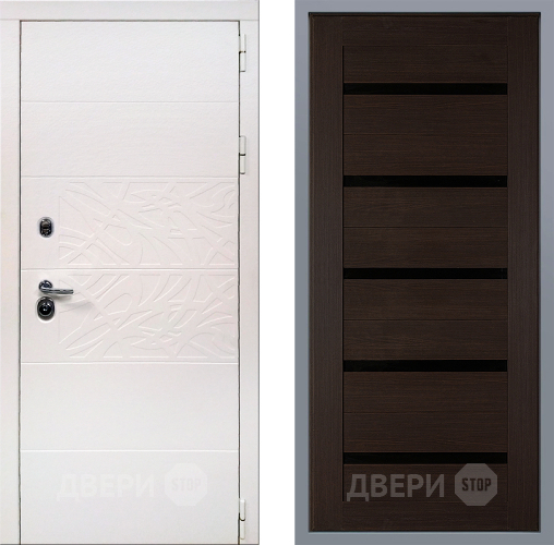 Дверь Заводские двери Дэко Вайт СБ-1 орех тисненый в Люберцах