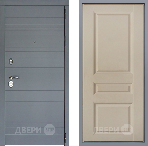 Дверь Заводские двери Лира Софт графит Стокгольм Шампань в Люберцах