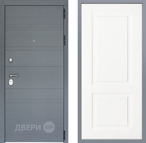 Дверь Заводские двери Лира Софт графит Доррен Белый софт в Люберцах