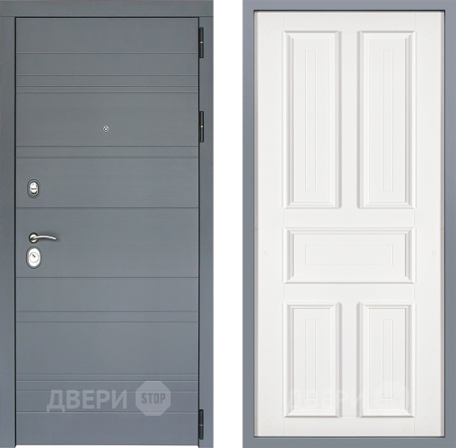 Дверь Заводские двери Лира Софт графит Уругвай Белый софт в Люберцах