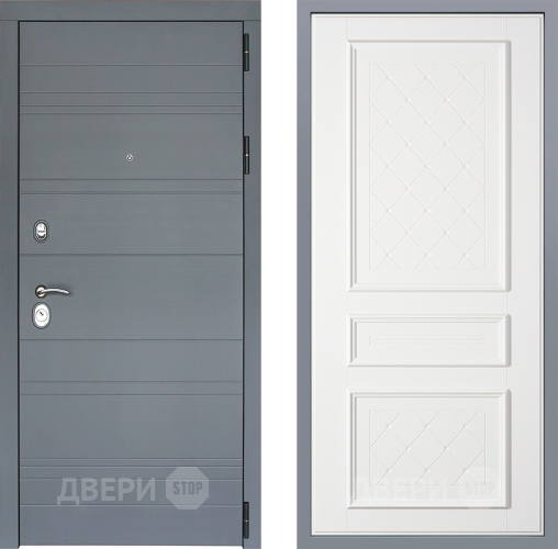 Дверь Заводские двери Лира Софт графит Урбино Белый софт в Люберцах