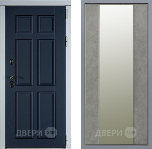 Дверь Заводские двери Стокгольм Зеркало Макси Бетон темный в Люберцах