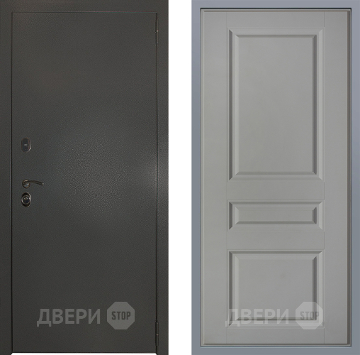Дверь Заводские двери Эталон 3к антик серебро Стокгольм Грей софт в Люберцах