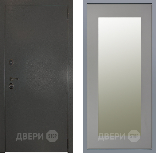 Дверь Заводские двери Эталон 3к антик серебро Зеркало Модерн Грей софт в Люберцах