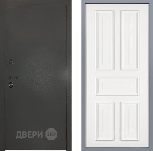 Дверь Заводские двери Эталон 3к антик серебро Уругвай Белый софт в Люберцах