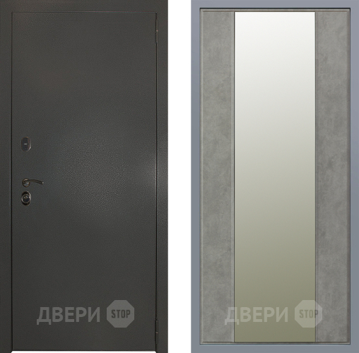 Дверь Заводские двери Эталон 3к антик серебро Зеркало Макси Бетон темный в Люберцах