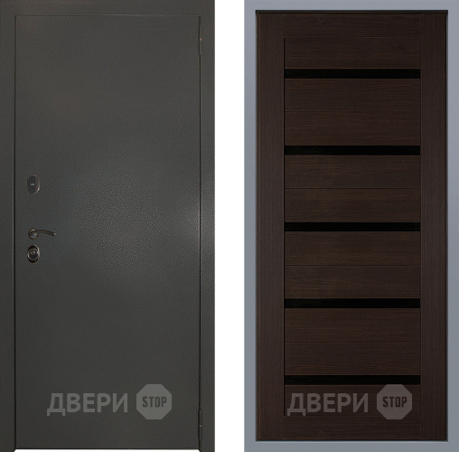 Дверь Заводские двери Эталон 3к антик серебро СБ-1 орех тисненый в Люберцах