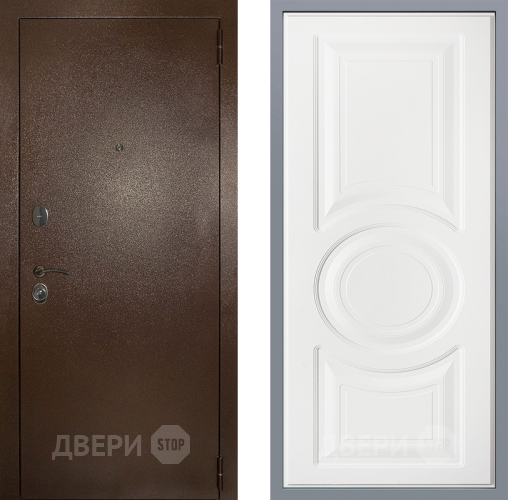 Дверь Заводские двери Эталон 3к антик медь Неаполь Лофт белый в Люберцах