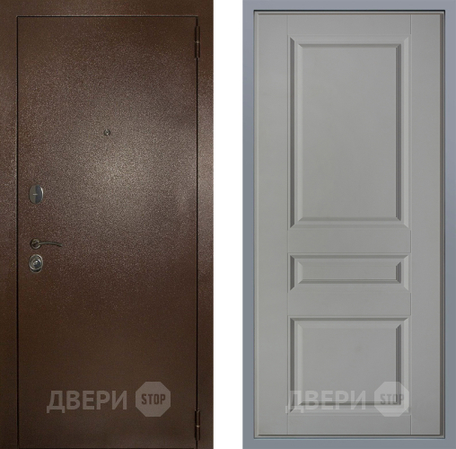 Дверь Заводские двери Эталон 3к антик медь Стокгольм Грей софт в Люберцах
