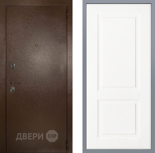 Дверь Заводские двери Эталон 3к антик медь Доррен Белый софт в Люберцах