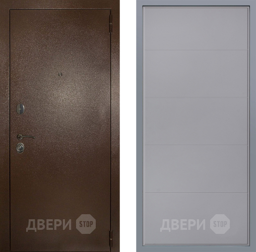 Дверь Заводские двери Эталон 3к антик медь Тривия Грей софт в Люберцах