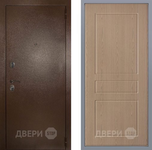 Дверь Заводские двери Эталон 3к антик медь К-2 Беленый дуб в Люберцах