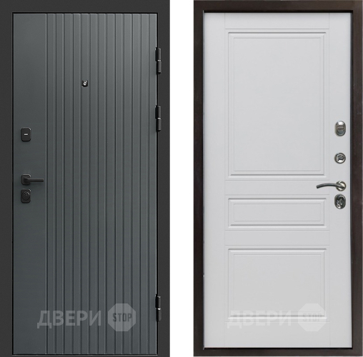 Входная металлическая Дверь Престиж Tvist Grey Классика Белый матовый в Люберцах
