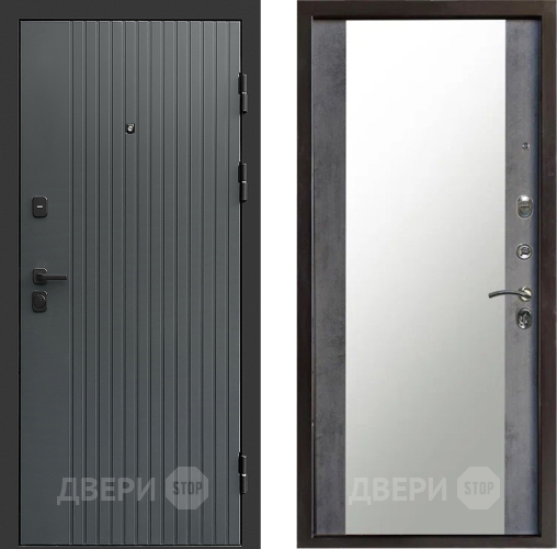 Входная металлическая Дверь Престиж Tvist Grey Зеркало Бетон темный в Люберцах