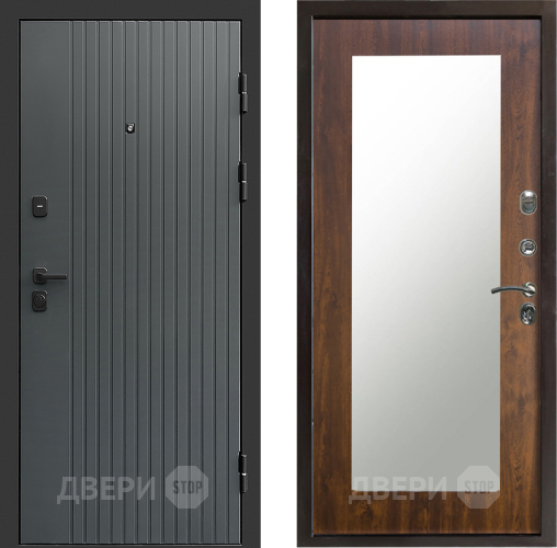 Входная металлическая Дверь Престиж Tvist Grey Зеркло Пастораль Дуб в Люберцах