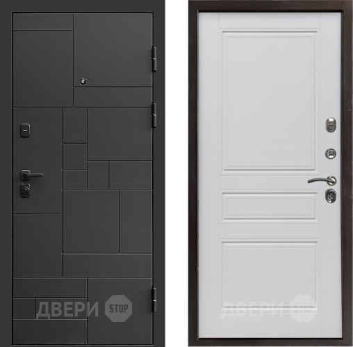 Входная металлическая Дверь Престиж Kvadro Классика Белый матовый в Люберцах