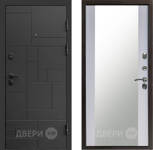 Дверь Престиж Kvadro Зеркало Белый софт в Люберцах