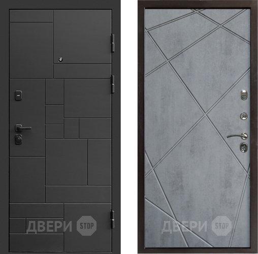 Дверь Престиж Kvadro Лучи Бетон темный в Люберцах