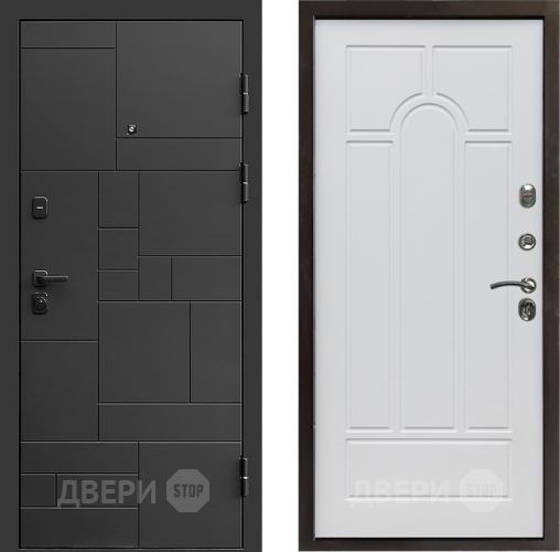 Входная металлическая Дверь Престиж Kvadro Арка Белое дерево в Люберцах