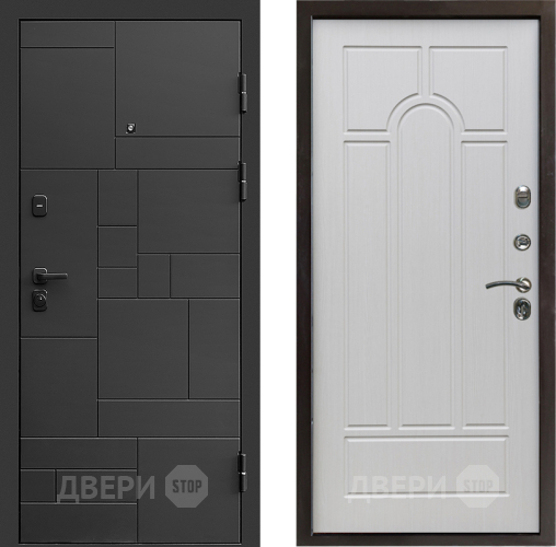 Входная металлическая Дверь Престиж Kvadro Арка Лиственница белая в Люберцах