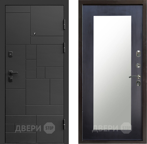 Входная металлическая Дверь Престиж Kvadro Зеркло Пастораль Венге в Люберцах