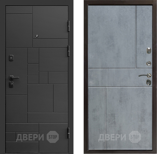 Входная металлическая Дверь Престиж Kvadro Горизонт Бетон темный в Люберцах