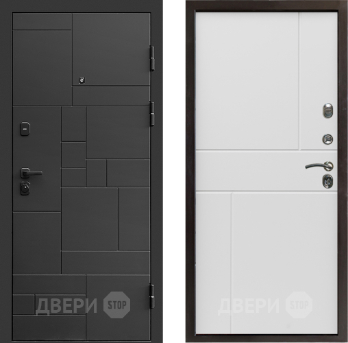 Входная металлическая Дверь Престиж Kvadro Горизонт Бетон белый в Люберцах