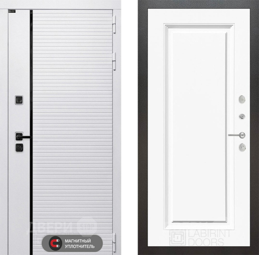 Дверь Лабиринт (LABIRINT) Royal 27 Белый (RAL-9003) в Люберцах