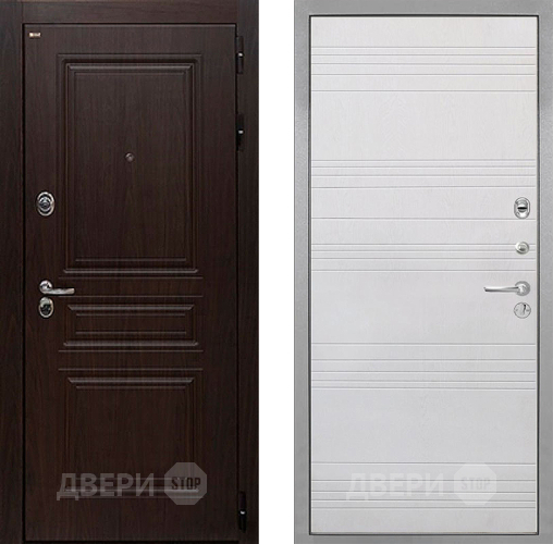 Входная металлическая Дверь Интекрон (INTECRON) Брайтон Тиковое Дерево ФЛ-316 Белый ясень в Люберцах