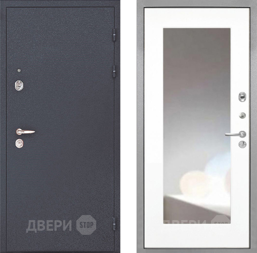 Входная металлическая Дверь Интекрон (INTECRON) Колизей ФЛЗ-120-М Зеркало Белый матовый в Люберцах