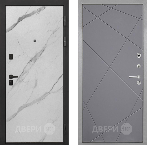 Дверь Интекрон (INTECRON) Профит Black Мрамор Арктик Лучи-М Графит софт в Люберцах