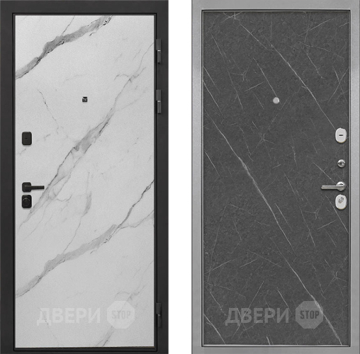 Входная металлическая Дверь Интекрон (INTECRON) Профит Black Мрамор Арктик Гладкая Гранит лава оникс в Люберцах