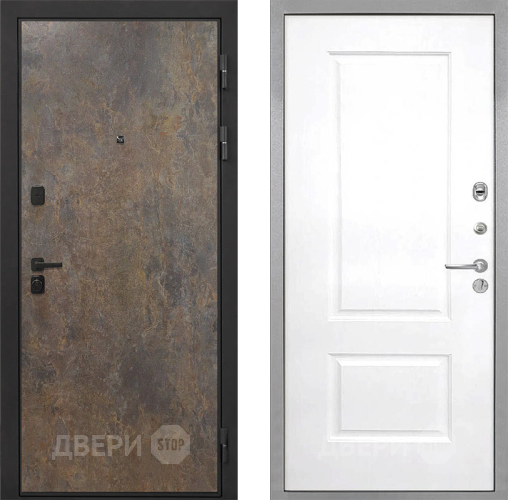 Входная металлическая Дверь Интекрон (INTECRON) Профит Black Гранж Альба Роял Вуд белый в Люберцах